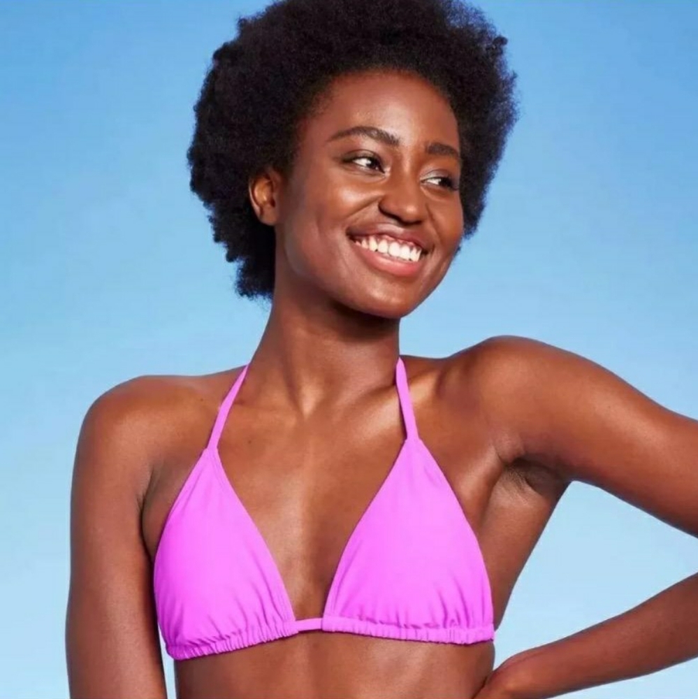 Women's Slider Triangle Bikini Top Purple